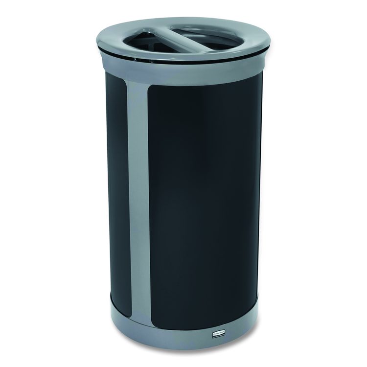 ENHANCE Series Waste Receptacle, Dual Top Hole, 33 gal, Metal, Pearl Gray/Umbra Gray