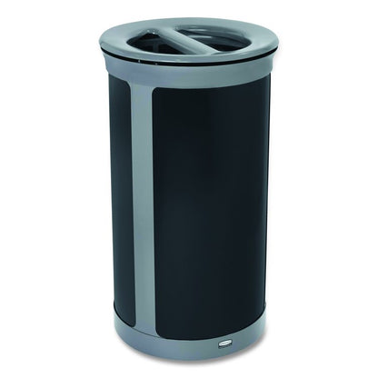 ENHANCE Series Waste Receptacle, Dual Top Hole, 33 gal, Metal, Pearl Gray/Umbra Gray