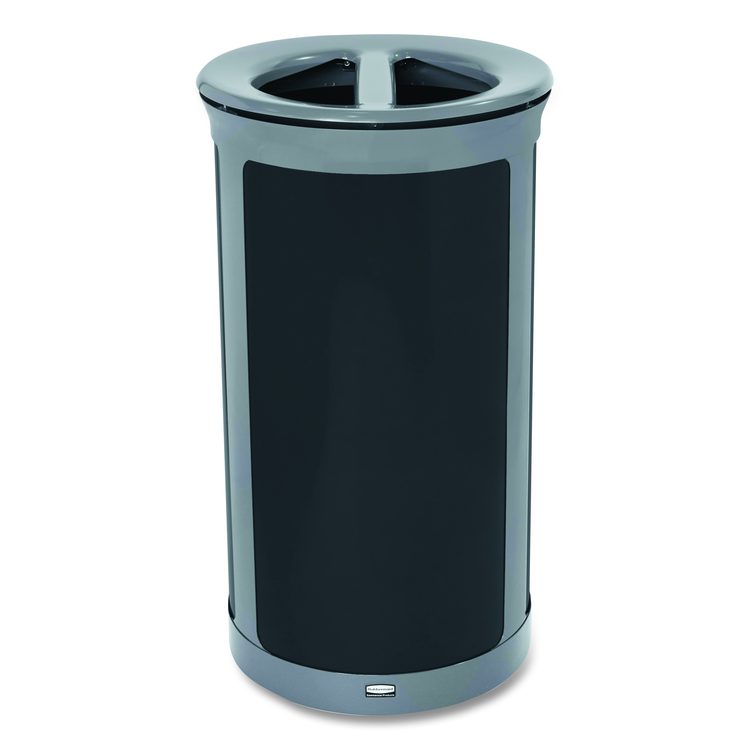 ENHANCE Series Waste Receptacle, Dual Top Hole, 33 gal, Metal, Pearl Gray/Umbra Gray