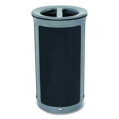 ENHANCE Series Waste Receptacle, Dual Top Hole, 33 gal, Metal, Pearl Gray/Umbra Gray