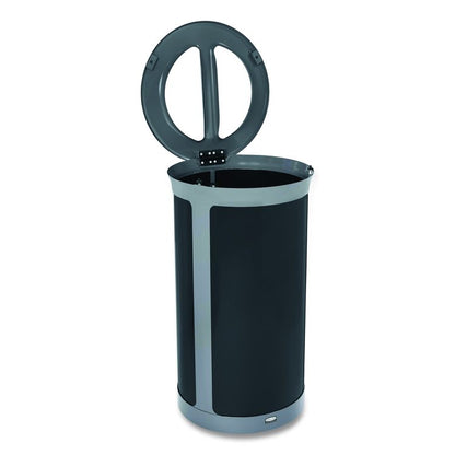 ENHANCE Series Waste Receptacle, Dual Top Hole, 33 gal, Metal, Pearl Gray/Umbra Gray