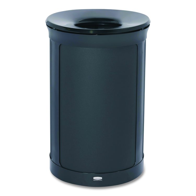 ENHANCE Series Waste Receptacle, 23 gal, Metal, Jet Black Metallic