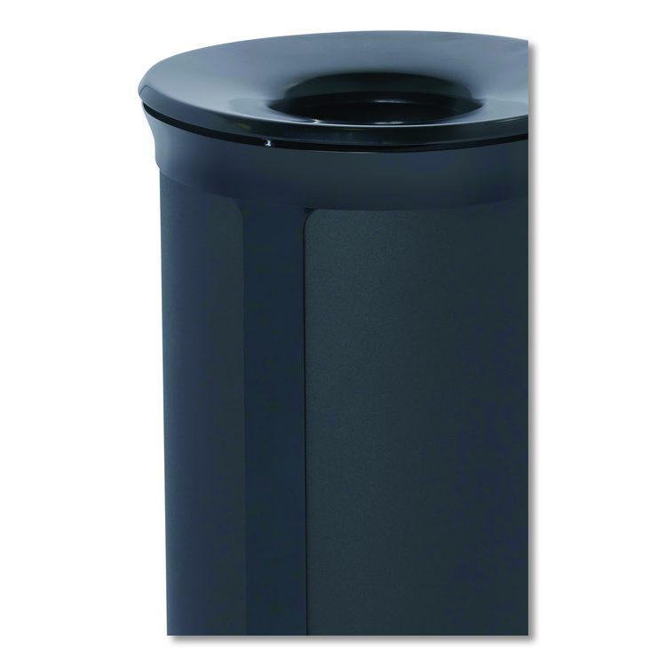 ENHANCE Series Waste Receptacle, 23 gal, Metal, Jet Black Metallic