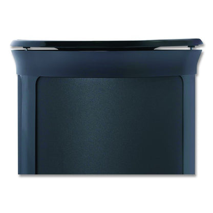 ENHANCE Series Waste Receptacle, 23 gal, Metal, Jet Black Metallic