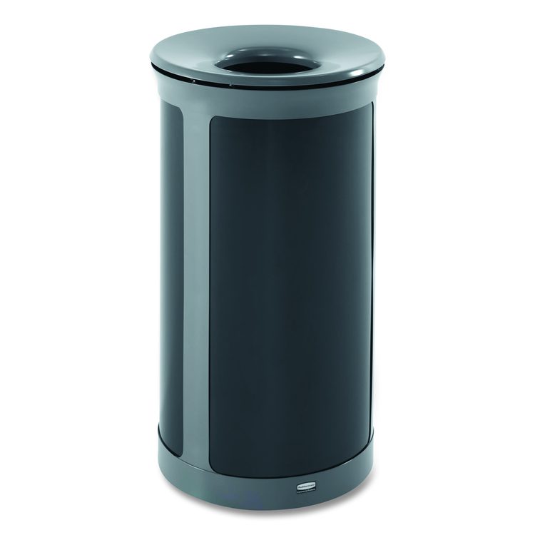 ENHANCE Series Waste Receptacle, 33 gal, Metal, Pearl Gray/Umbra Gray