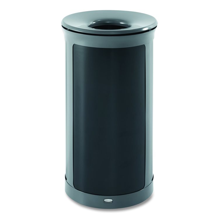 ENHANCE Series Waste Receptacle, 33 gal, Metal, Pearl Gray/Umbra Gray