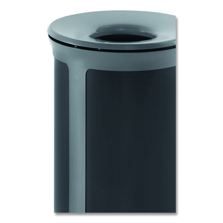ENHANCE Series Waste Receptacle, 33 gal, Metal, Pearl Gray/Umbra Gray