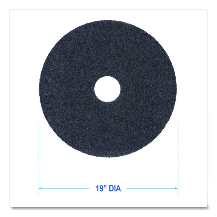 High Performance Stripping Floor Pads, 19" Diameter, Black, 5/Carton