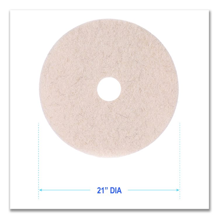 Natural Hog Hair Burnishing Floor Pads, 21" Diameter, Tan, 5/Carton
