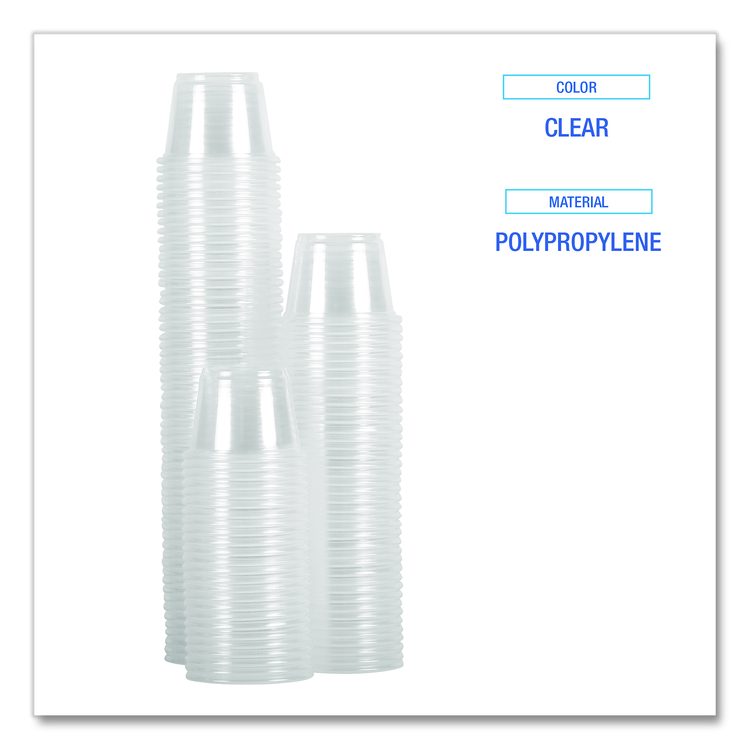Souffle/Portion Cups, 4 oz, Plastic, Translucent, 2,500/Carton