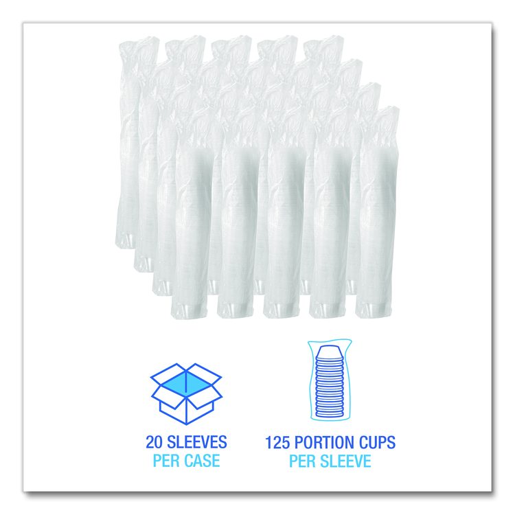 Souffle/Portion Cups, 4 oz, Plastic, Translucent, 2,500/Carton
