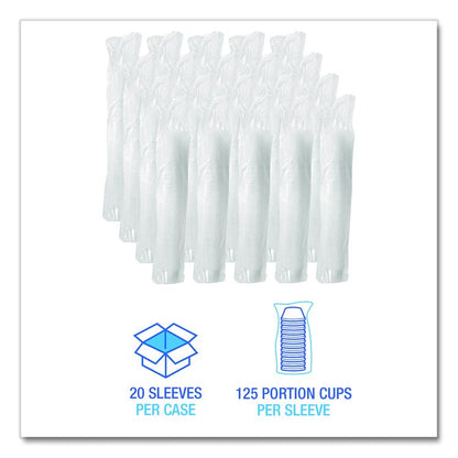 Souffle/Portion Cups, 4 oz, Plastic, Translucent, 2,500/Carton