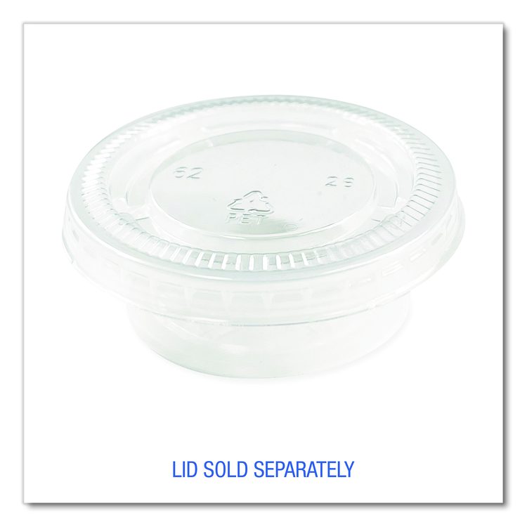 Souffle/Portion Cups, 1.5 oz, Plastic, Translucent, 2,500/Carton