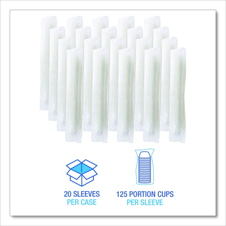 Souffle/Portion Cups, 1.5 oz, Plastic, Translucent, 2,500/Carton