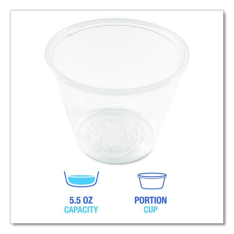 Souffle/Portion Cups, 5.5 oz, Plastic, Translucent, 2,500/Carton