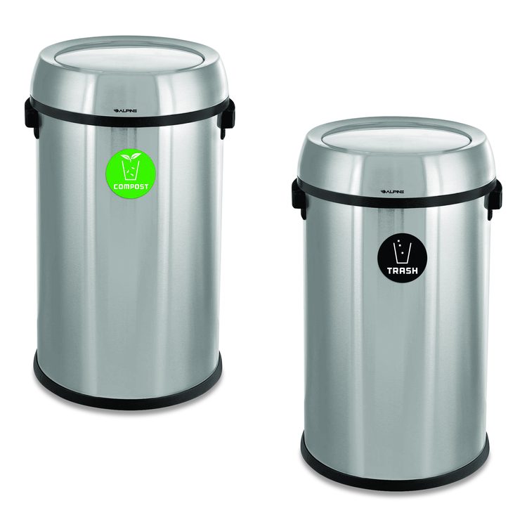 17 Gallon Stainless Steel Indoor Compost and Trash Station with Swivel Lid