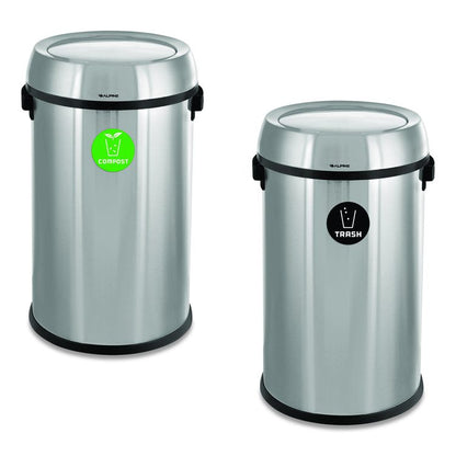 17 Gallon Stainless Steel Indoor Compost and Trash Station with Swivel Lid