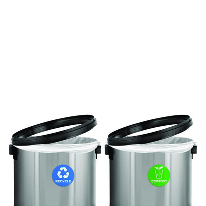 17 Gallon Stainless Steel Indoor Compost and Trash Station with Swivel Lid
