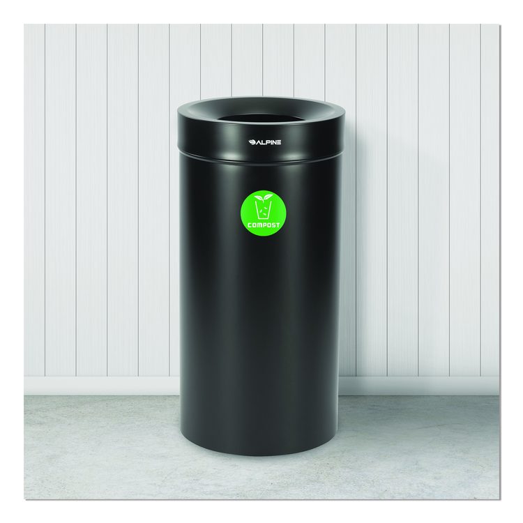 27 Gallon Black Stainless Steel Compost Can