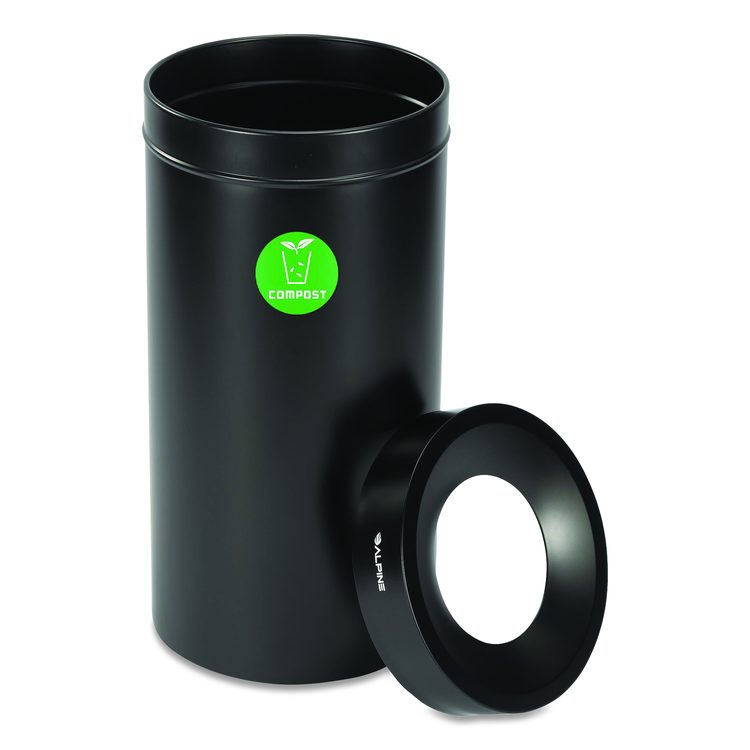 27 Gallon Black Stainless Steel Compost Can
