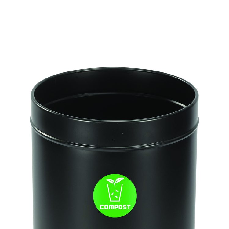 27 Gallon Black Stainless Steel Compost Can