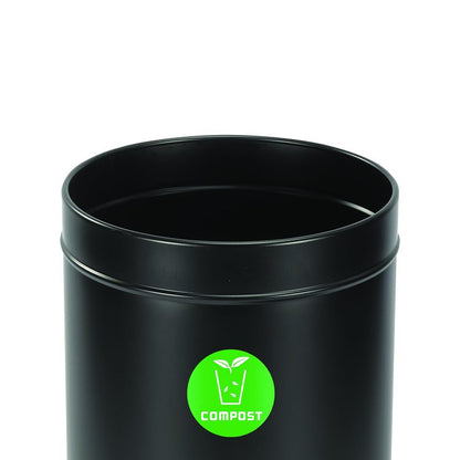 27 Gallon Black Stainless Steel Compost Can