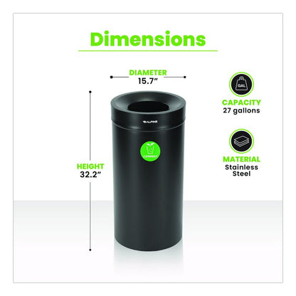 27 Gallon Black Stainless Steel Compost Can