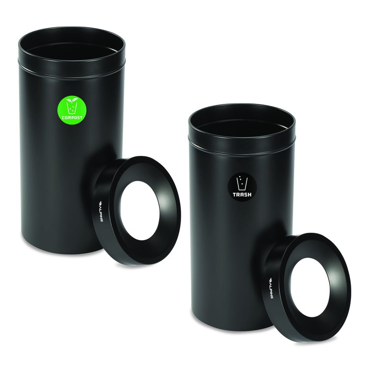 27 Gallon Black Stainless Steel Compost Bin and Trash Can