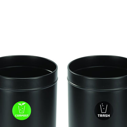 27 Gallon Black Stainless Steel Compost Bin and Trash Can