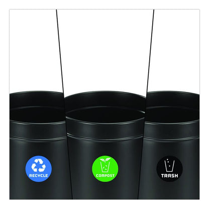 27 Gallon Black Stainless Steel Compost Bin, Recycling Can and Trash Receptacle