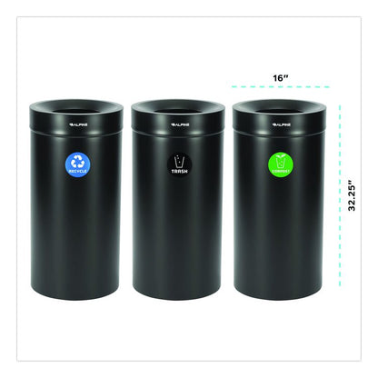 27 Gallon Black Stainless Steel Compost Bin, Recycling Can and Trash Receptacle