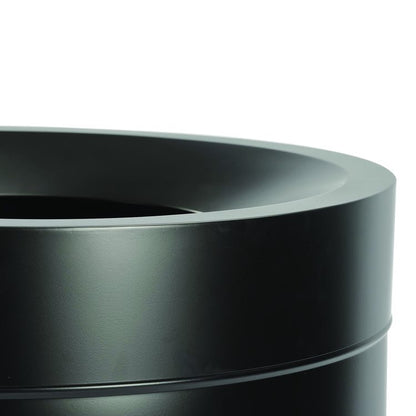 27 Gallon Black Stainless Steel Recycling Can and Trash Receptacle
