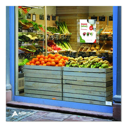 Suction-Mount Acrylic Window Sign Holders, 8.5 x 11, Clear, 12 Sign Holders
