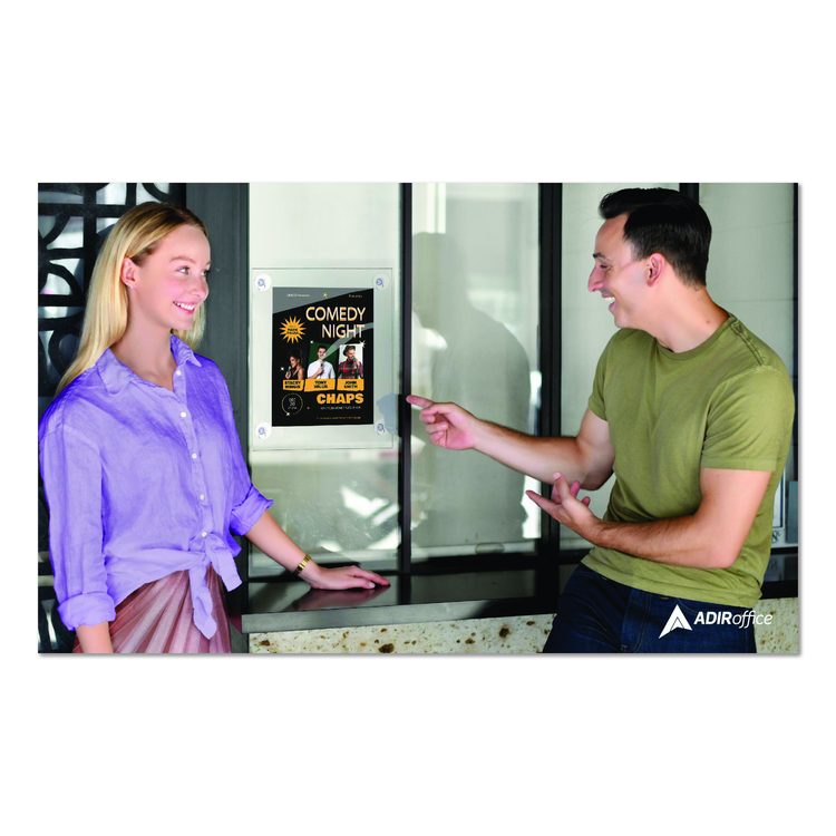 Suction-Mount Acrylic Window Sign Holders, 8.5 x 11, Clear, 12 Sign Holders
