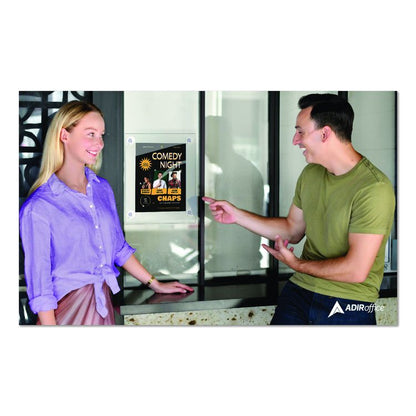 Suction-Mount Acrylic Window Sign Holders, 8.5 x 11, Clear, 12 Sign Holders