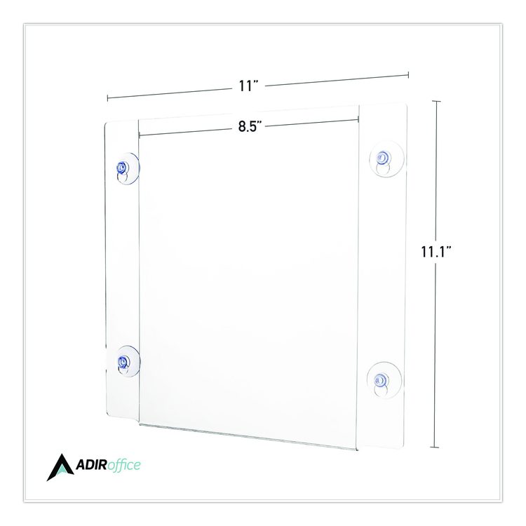 Suction-Mount Acrylic Window Sign Holders, 8.5 x 11, Clear, 12 Sign Holders