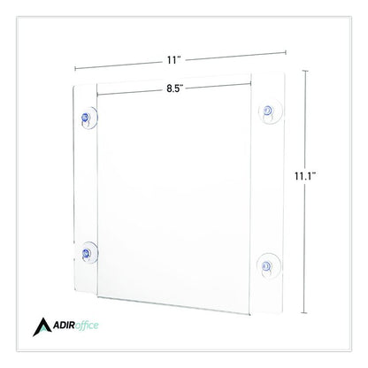 Suction-Mount Acrylic Window Sign Holders, 8.5 x 11, Clear, 12 Sign Holders