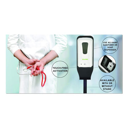 Automatic Foam Hand Sanitizer/Soap Dispenser with Floor Stand, 40 oz, 4.48 x 6 x 45, White