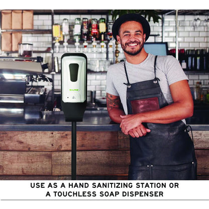 Automatic Foam Hand Sanitizer/Soap Dispenser with Floor Stand, 40 oz, 4.48 x 6 x 45, White