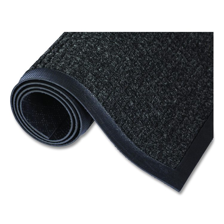 Super-Soaker Wiper/Scraper Mat with Gripper Bottom, Rectangular, Charcoal Gray Loop Pile Surface, 46" x 72"