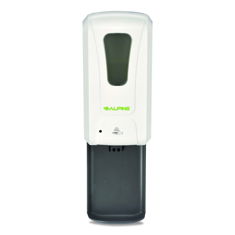 Wall Mount Automatic Gel Hand Sanitizer/Soap Dispenser with Drip Tray, 40 oz, 4.48 x 6 x 18.1, White