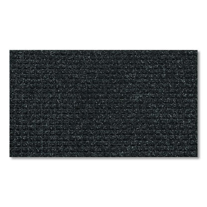 Super-Soaker Wiper/Scraper Mat with Gripper Bottom, Rectangular, Charcoal Gray Loop Pile Surface, 46" x 72"