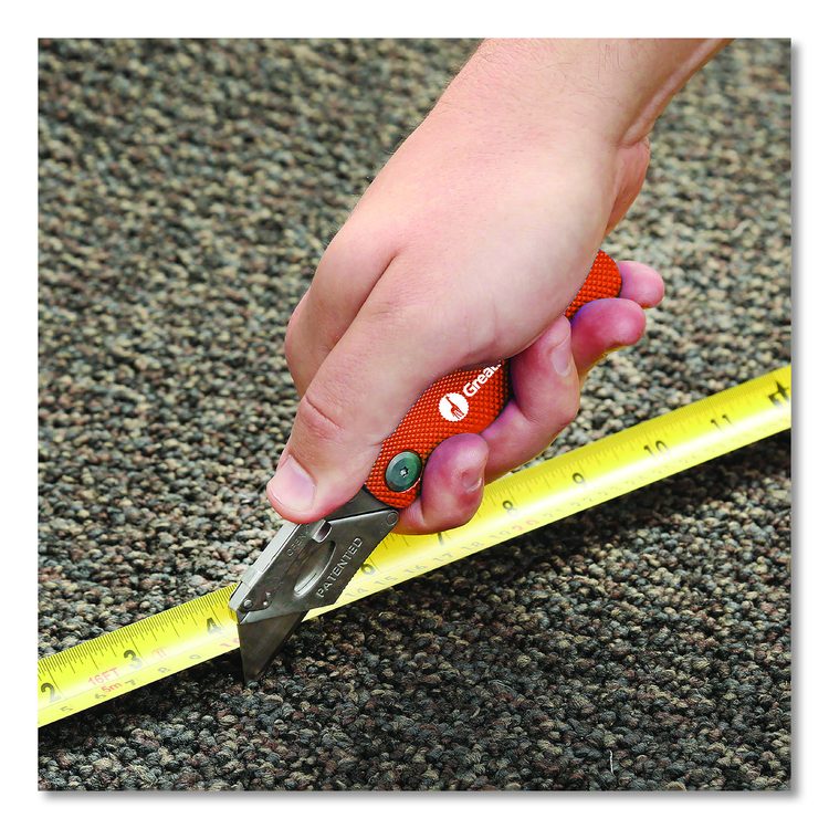 Quick Change Lock Back Utility Knife, 3.5" Aluminum Handle, Orange