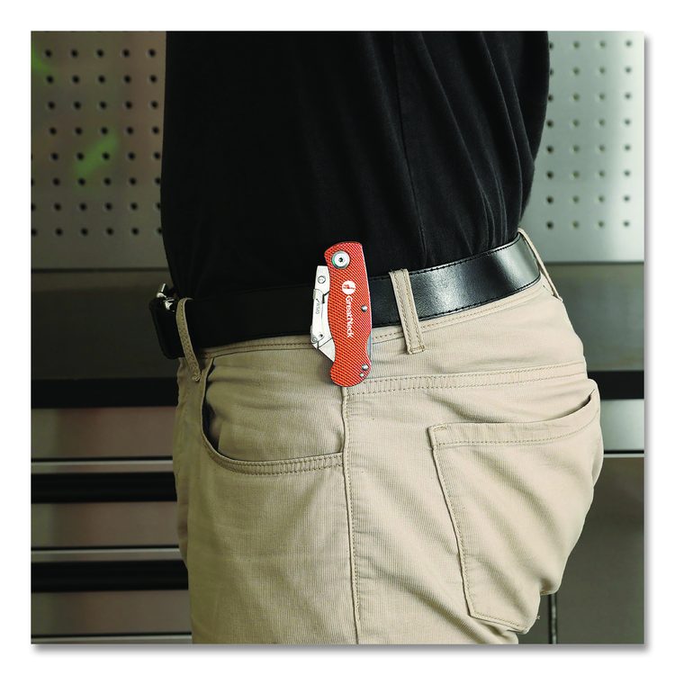 Quick Change Lock Back Utility Knife, 3.5" Aluminum Handle, Orange