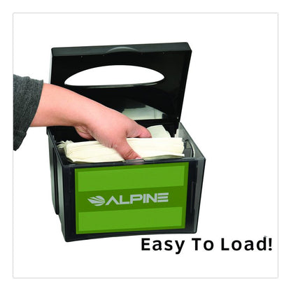 Interfold Table Top Dispenser Napkin Holder, 5.9 x 8 x 6.5, Black