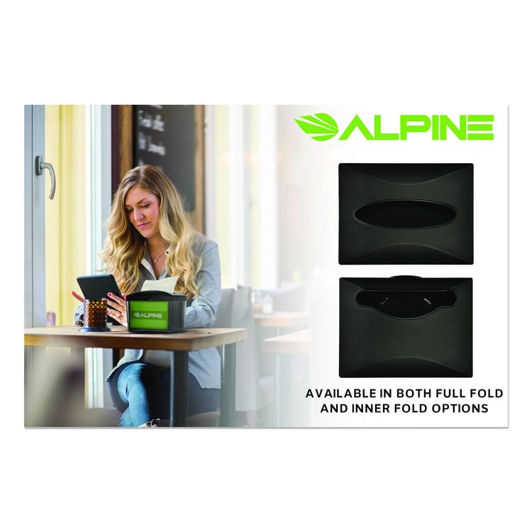 Interfold Table Top Dispenser Napkin Holder, 5.9 x 8 x 6.5, Black