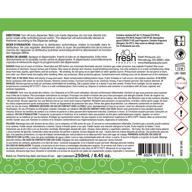 Fusion Metered Aerosols, Cucumber Melon, 8.45, 12/Carton