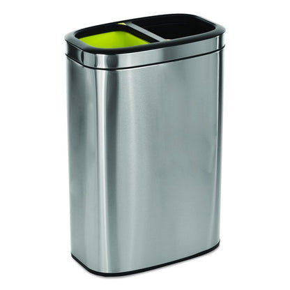 10.5 Gallon Stainless Steel Open Top Dual Compartment Trash Can