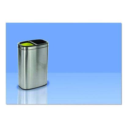 10.5 Gallon Stainless Steel Open Top Dual Compartment Trash Can