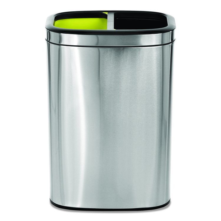 10.5 Gallon Stainless Steel Open Top Dual Compartment Trash Can